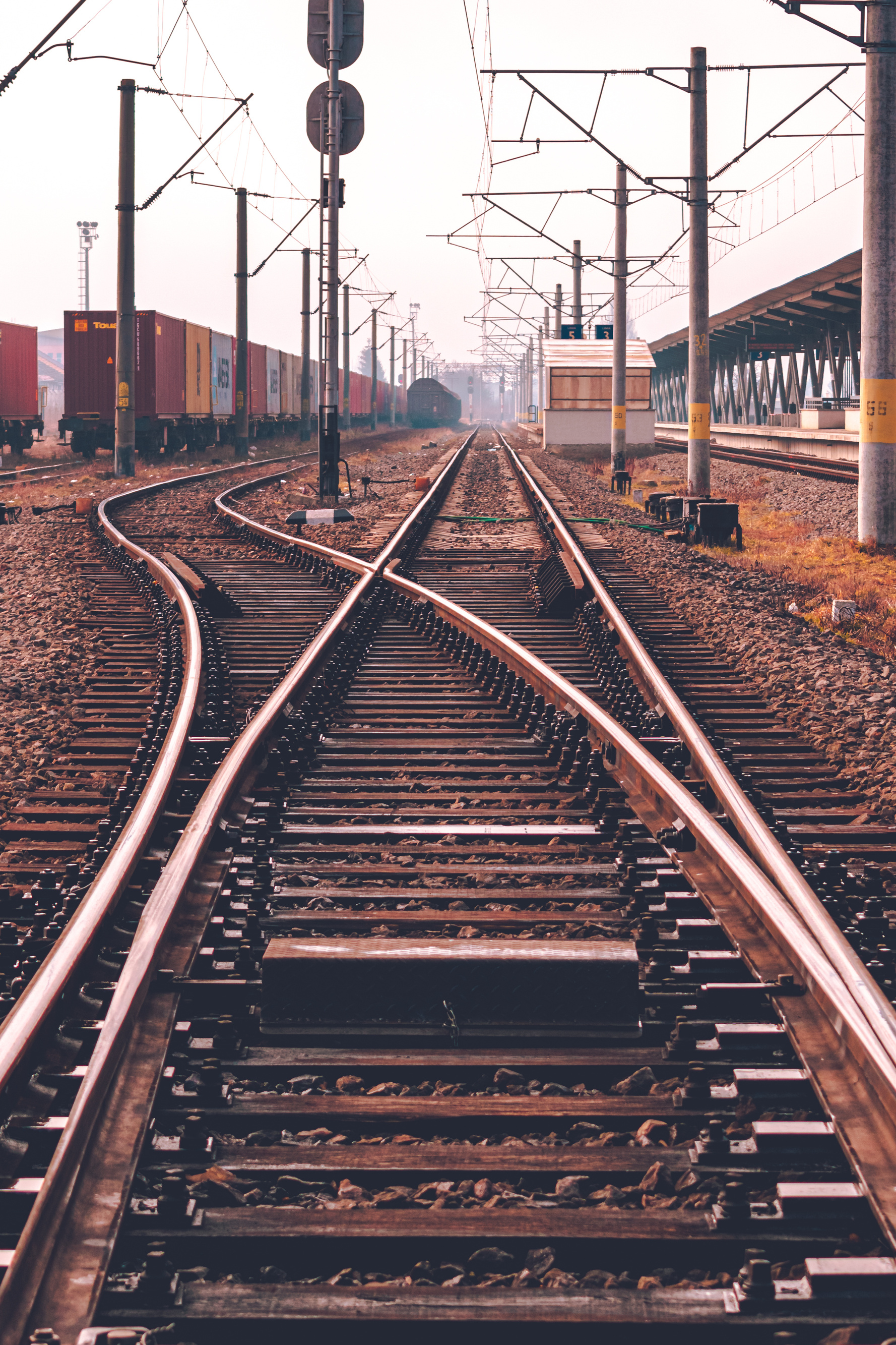 Train Tracks in a Train Station